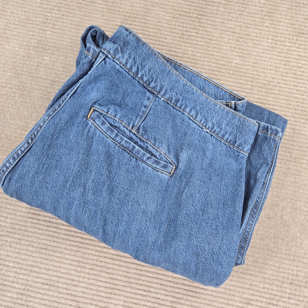 Universal Thread Womens 17 Blue Adjustable Pleated High Rise Wide Leg Trouser